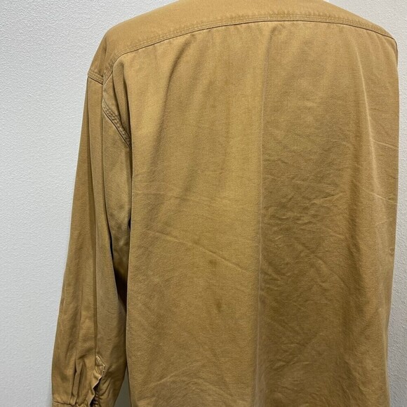 VINTAGE LL Bean Flannel Lined Work Shirt Jac Jacket Brown XXL Duck Heavy Duty - Picture 4 of 12